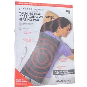 Electric Heating Pad w/ Massaging Vibrations Sharper Image- New XL 18 SETTINGS